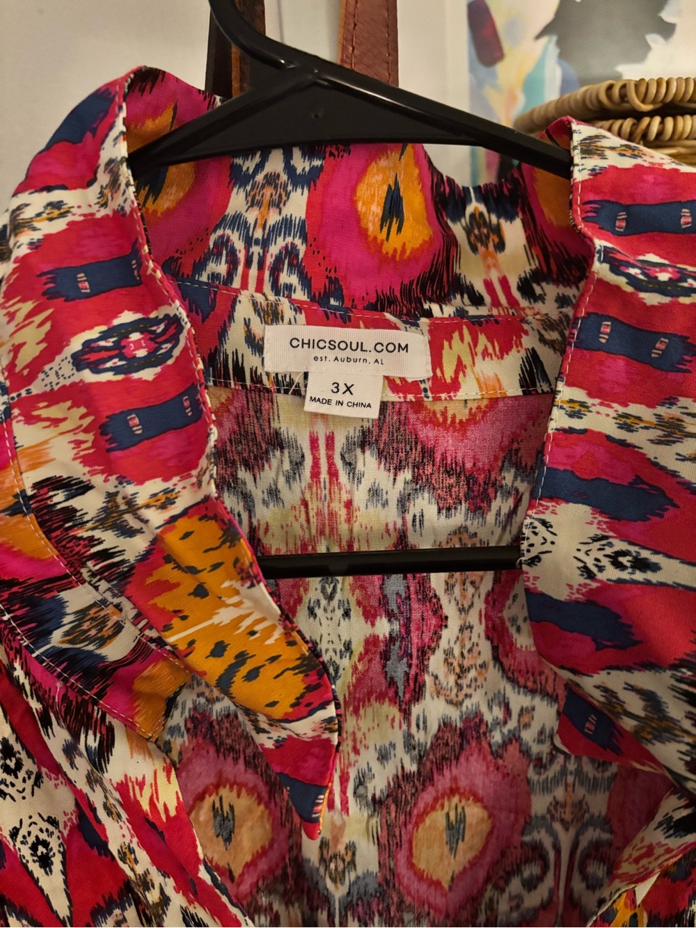 Chic Soul Pink & Yellow Printed Midi Dress - Picture 3 of 4